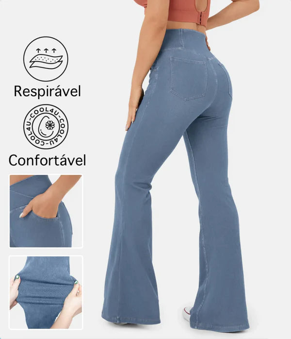 Calça LegJeans™ de Cintura Alta Cruzada