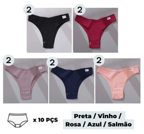 Calcinha Antibacteriana Comfi - Kit com 10 Unidades ✅