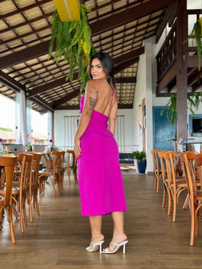 Vestido Midi Alfaiataria - Frente Única