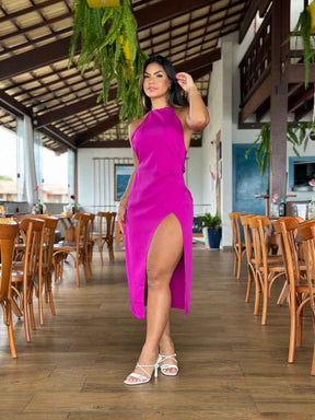 Vestido Midi Alfaiataria - Frente Única